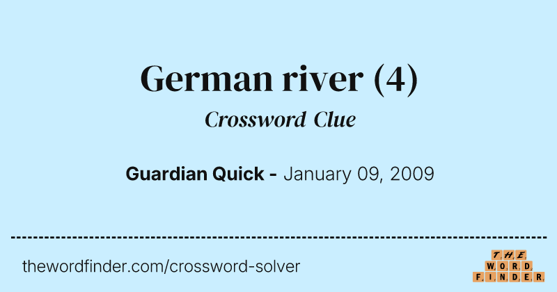 German river crossword clue image