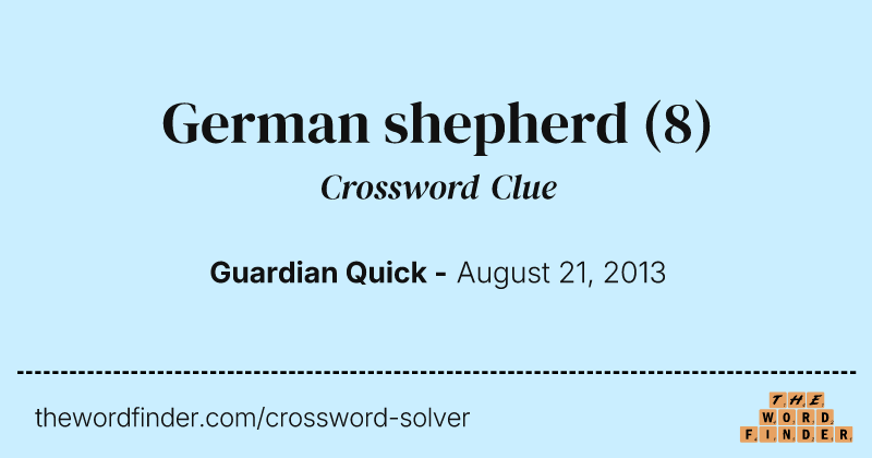 German shepherd crossword clue image