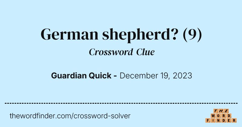 German shepherd? crossword clue image