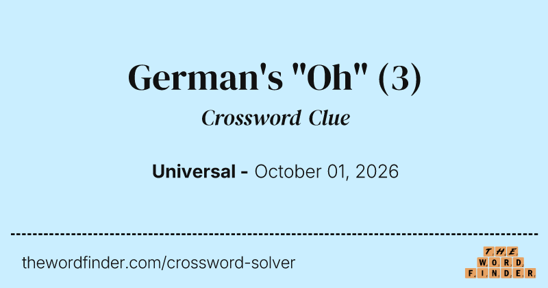 German's "Oh" crossword clue image