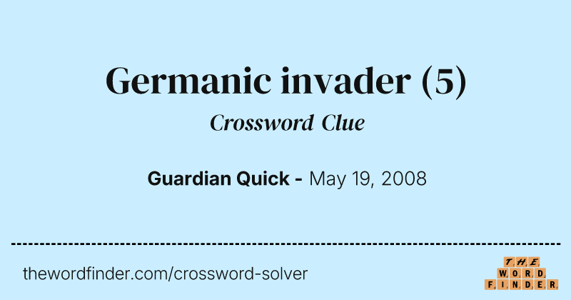 Germanic invader crossword clue image