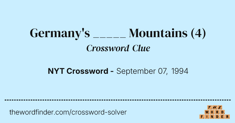 Germany's _____ Mountains crossword clue image
