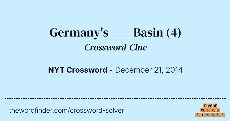 Germany's ___ Basin crossword clue image