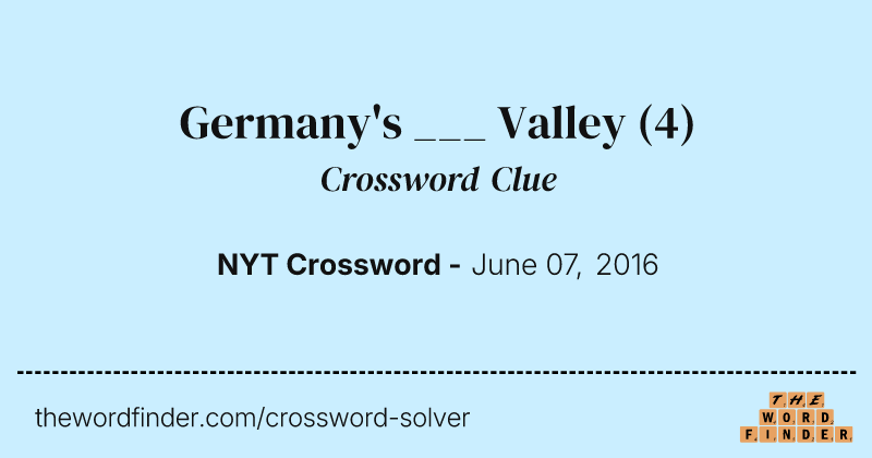 Germany's ___ Valley crossword clue image