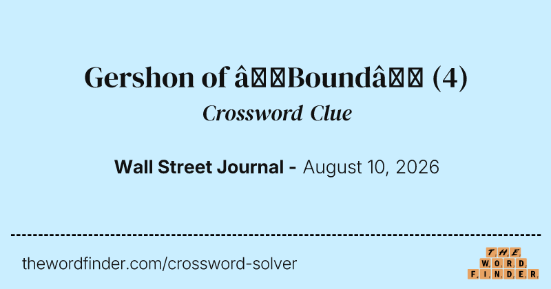 Gershon of “Bound” crossword clue image