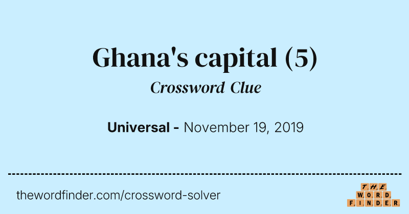 Ghana's capital crossword clue image