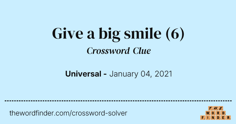 Give a big smile crossword clue image