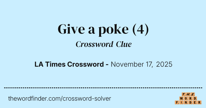Give a poke crossword clue image