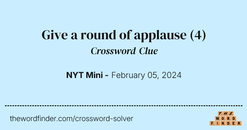 Give a round of applause crossword clue image