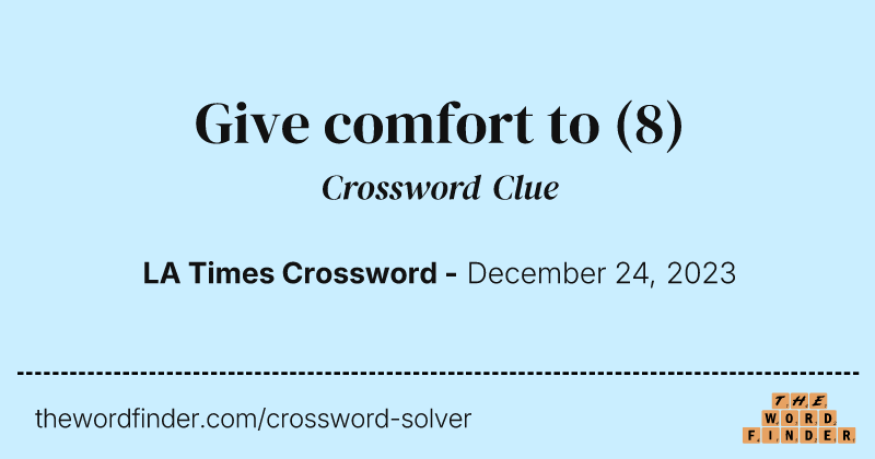 Give comfort to crossword clue image
