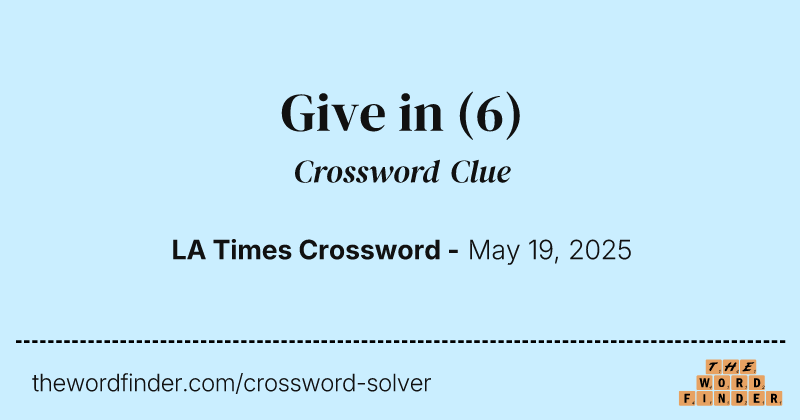 Give in crossword clue image