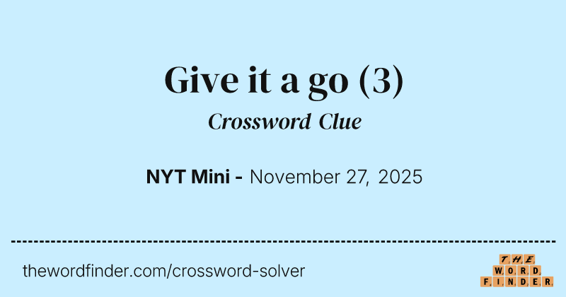 Give it a go crossword clue image
