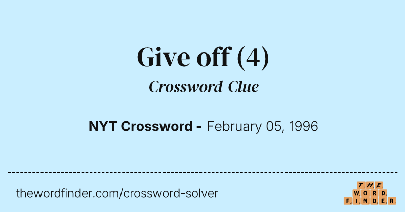 Give off crossword clue image