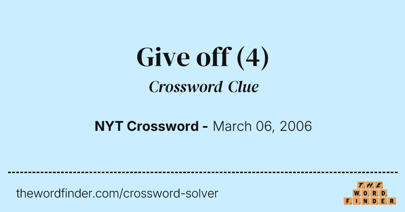 Give off crossword clue image