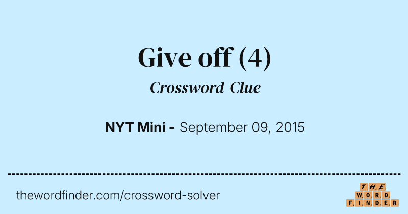 Give off crossword clue image