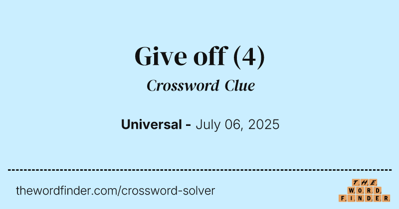Give off crossword clue image