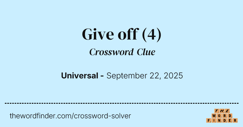Give off crossword clue image
