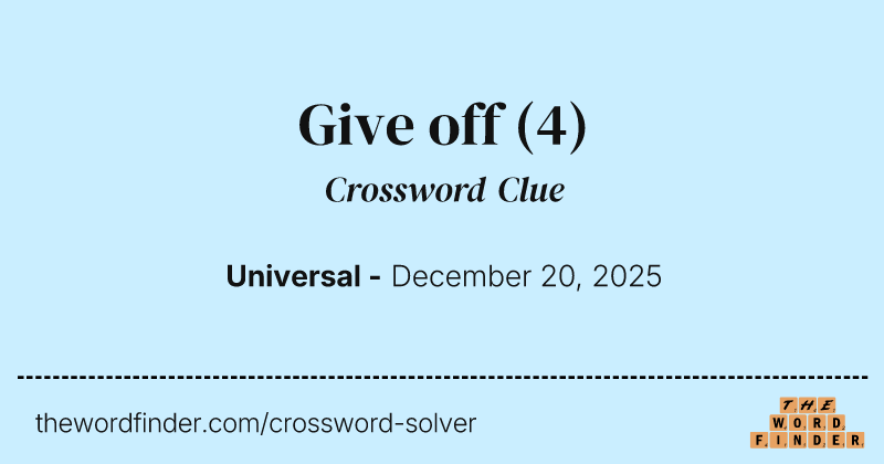 Give off crossword clue image