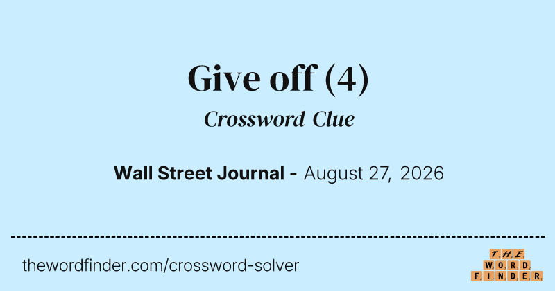 Give off crossword clue image
