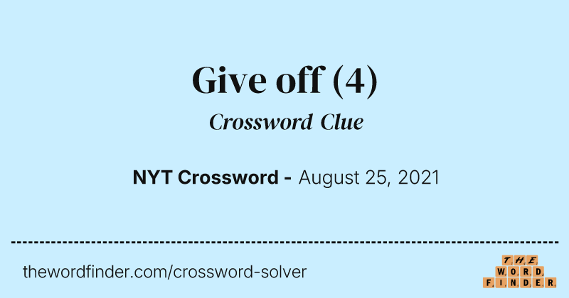 Give off crossword clue image