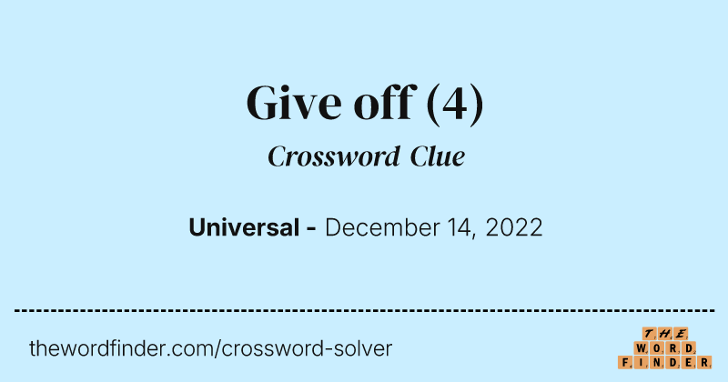 Give off crossword clue image
