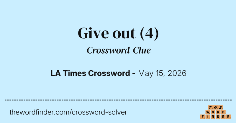 Give out crossword clue image