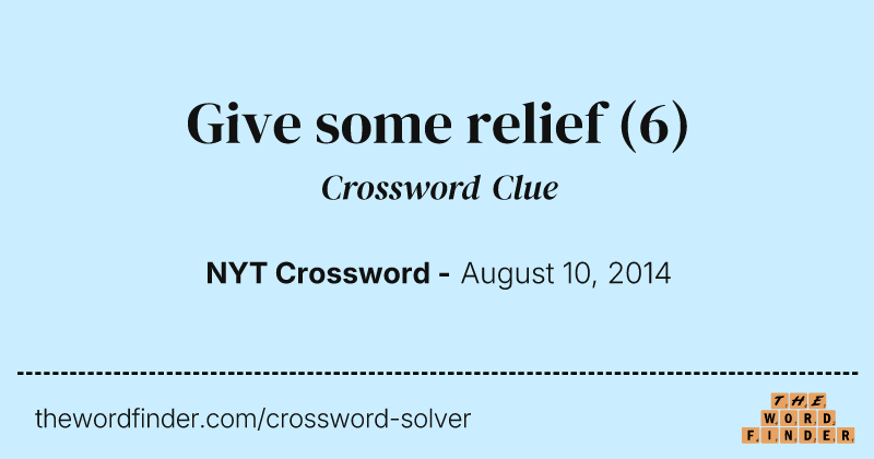 Give some relief crossword clue image