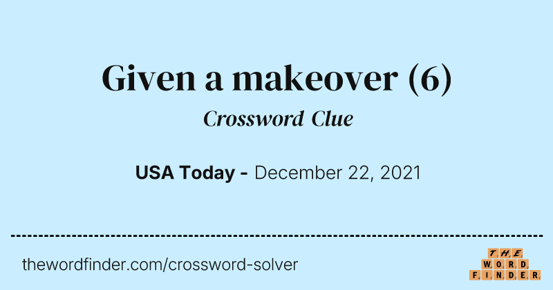 Given a makeover crossword clue image