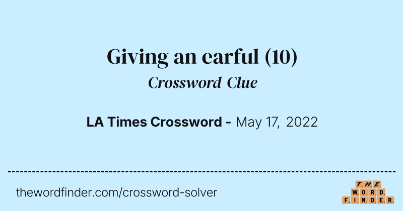 Giving an earful crossword clue image