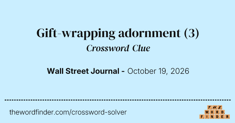 Gift-wrapping adornment crossword clue image
