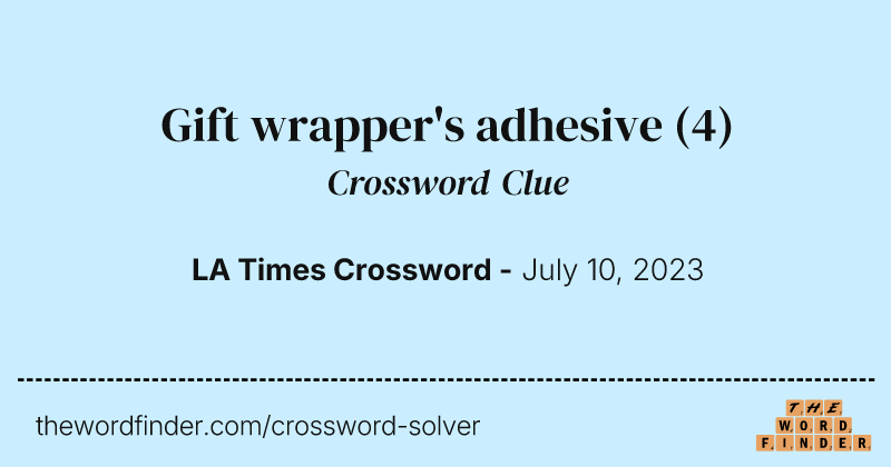 Gift wrapper's adhesive crossword clue image