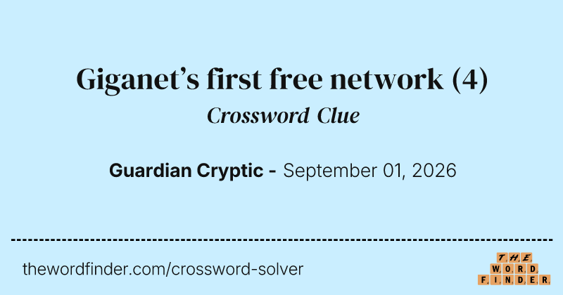 Giganet’s first free network crossword clue image