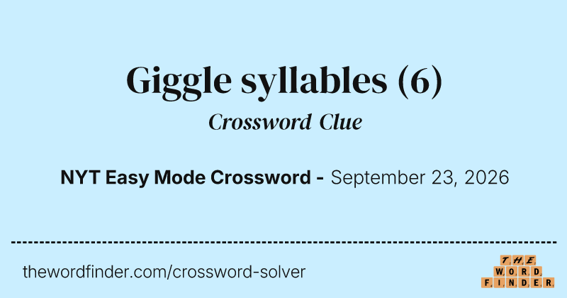Giggle syllables crossword clue image