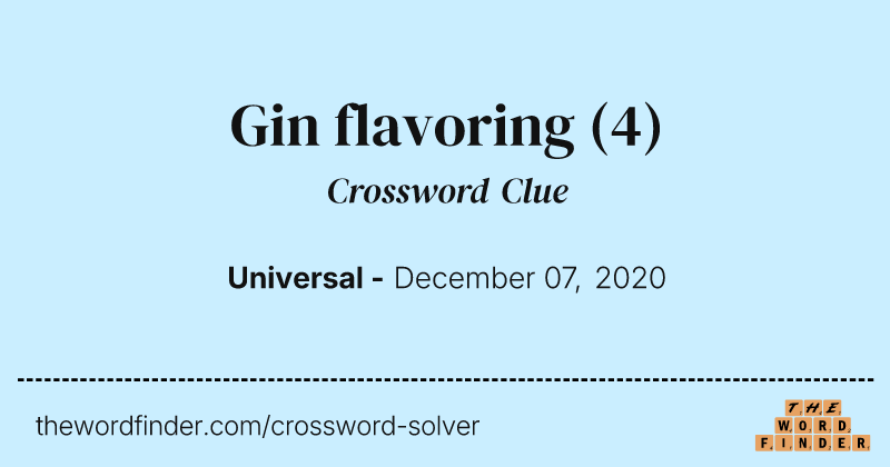 Gin flavoring crossword clue image