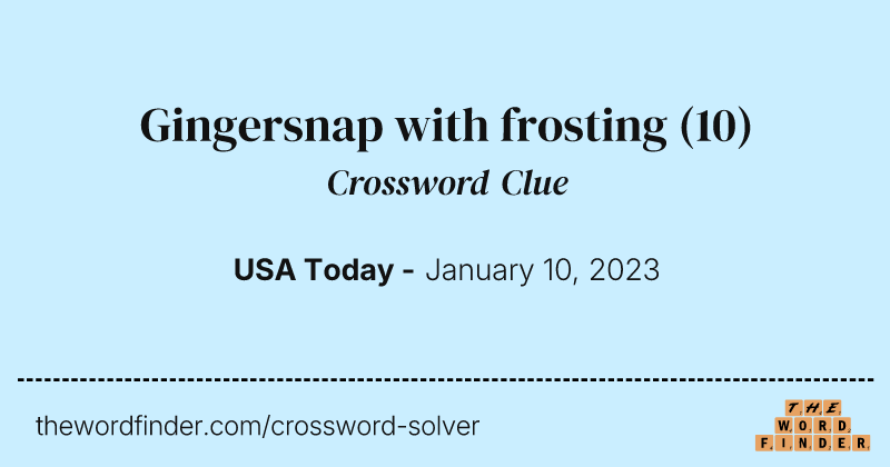 Gingersnap with frosting crossword clue image