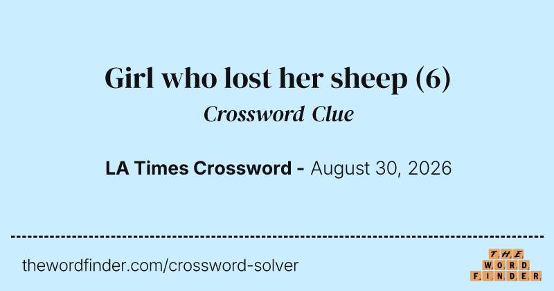 Girl who lost her sheep crossword clue image