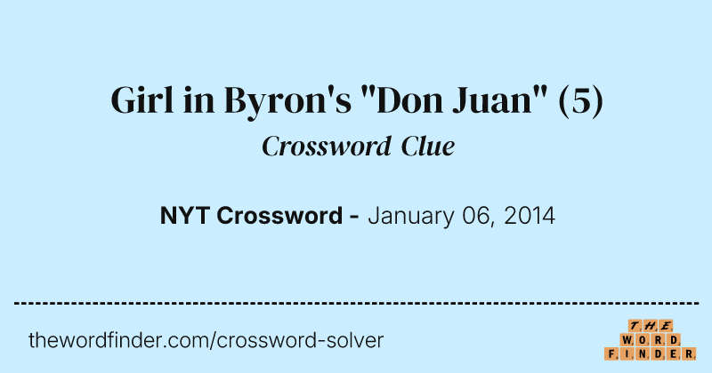Girl in Byron's "Don Juan" crossword clue image