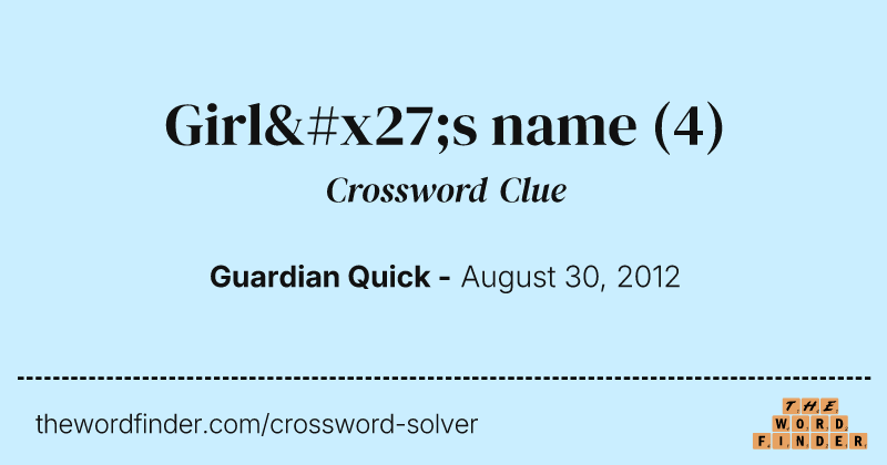 Girl's name crossword clue image