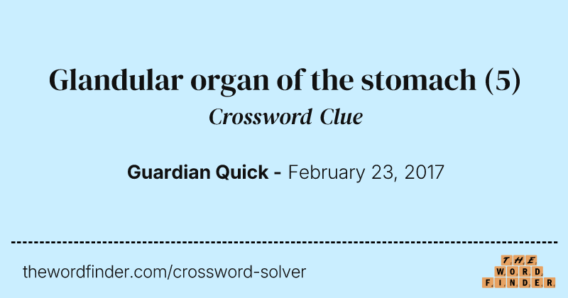 Glandular organ of the stomach crossword clue image