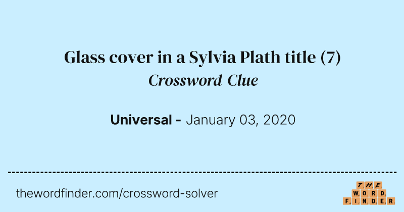 Glass cover in a Sylvia Plath title crossword clue image