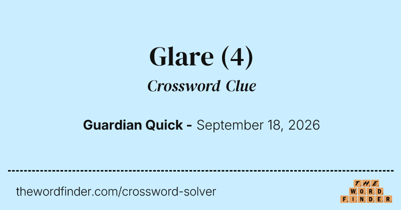 Glare crossword clue image