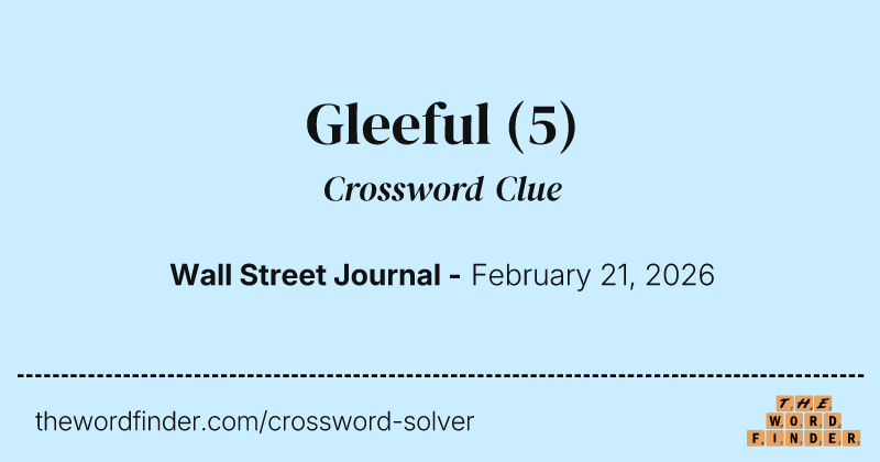 Gleeful crossword clue image