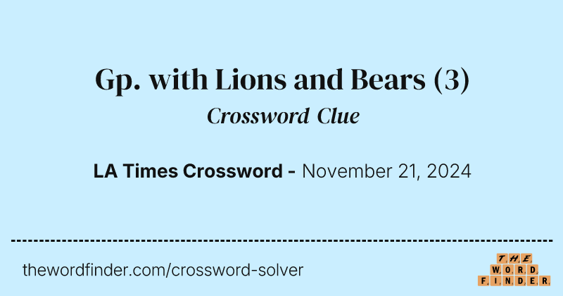 Gp. with Lions and Bears crossword clue image
