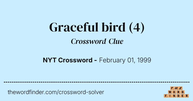 Graceful bird crossword clue image