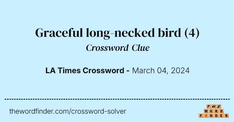 Graceful long-necked bird crossword clue image