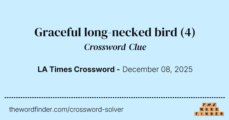 Graceful long-necked bird crossword clue image