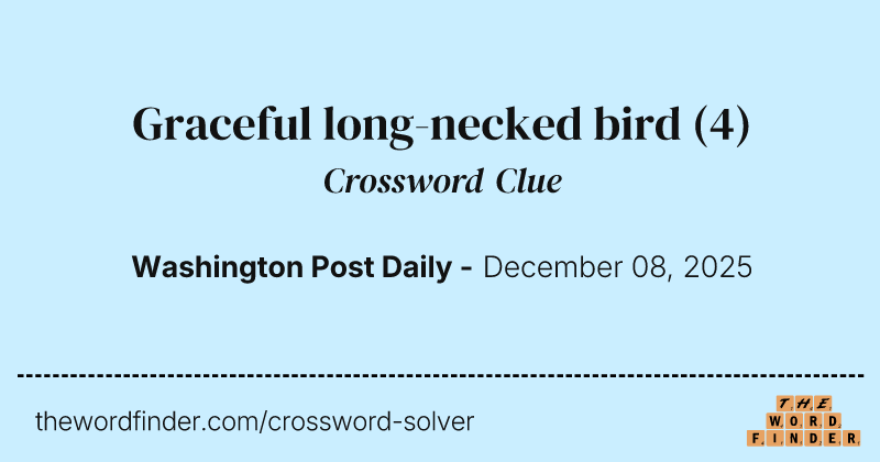 Graceful long-necked bird crossword clue image