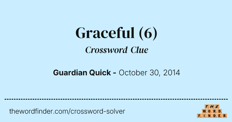 Graceful crossword clue image