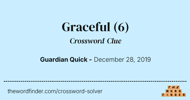 Graceful crossword clue image