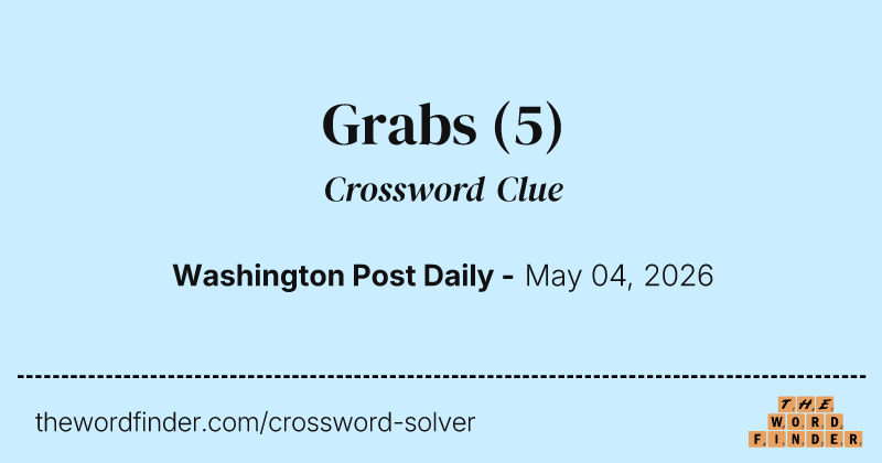 Grabs crossword clue image